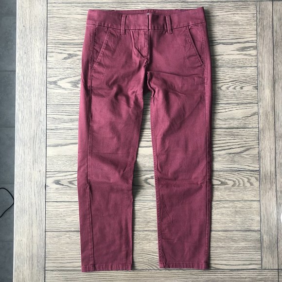 Loft Modern Chino Crop Maroon 